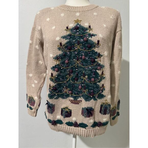 Christopher Hand Embroidered Holiday sweater M - Picture 1 of 9